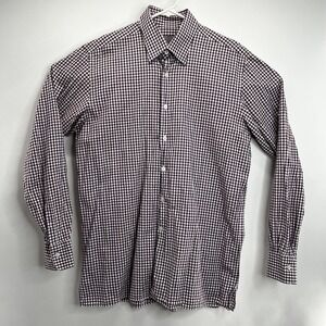 canali 1934 mens shirt L cotton plaid multicolor Long Sleeve Button Up